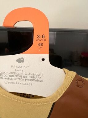 Primark Baby Tan and Mustard Snap Bodysuit